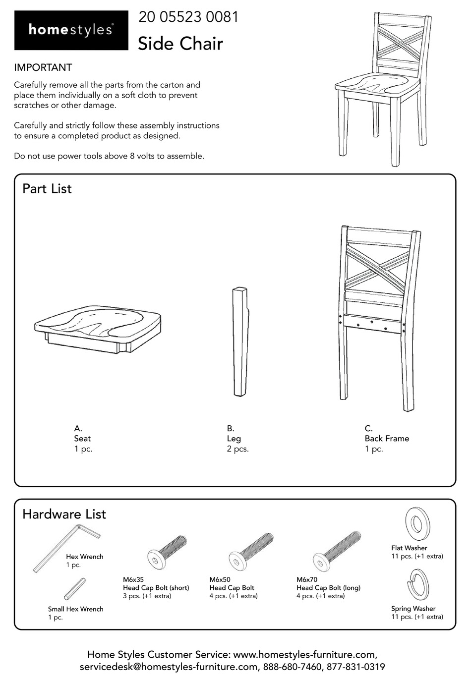 HOME STYLES 20 05523 0081 ASSEMBLY INSTRUCTIONS Pdf Download ManualsLib