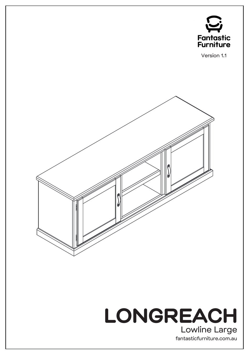 FANTASTIC FURNITURE LONGREACH LOWLINE LARGE ASSEMBLY INSTRUCTIONS