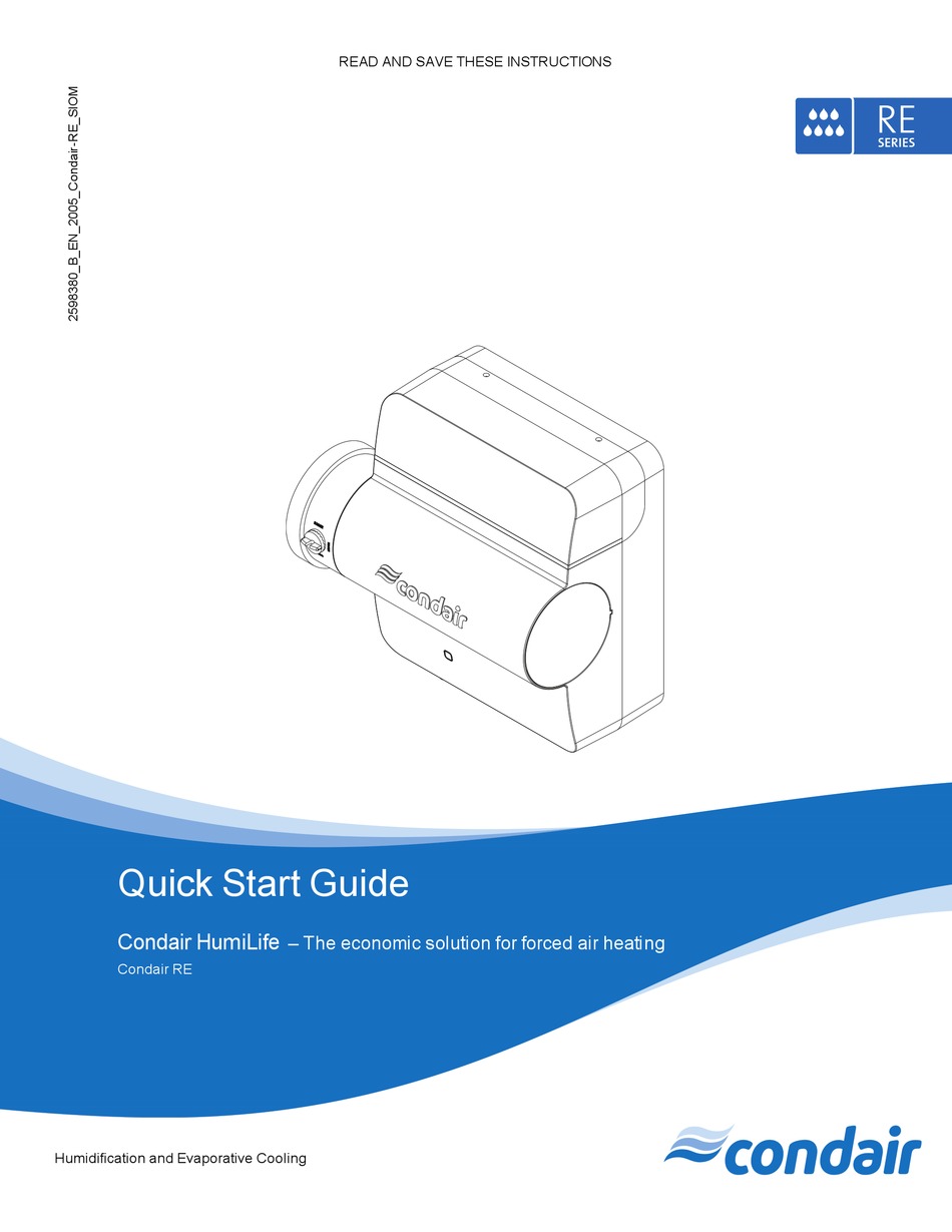 CONDAIR HUMILIFE RE SERIES QUICK START MANUAL Pdf Download ManualsLib