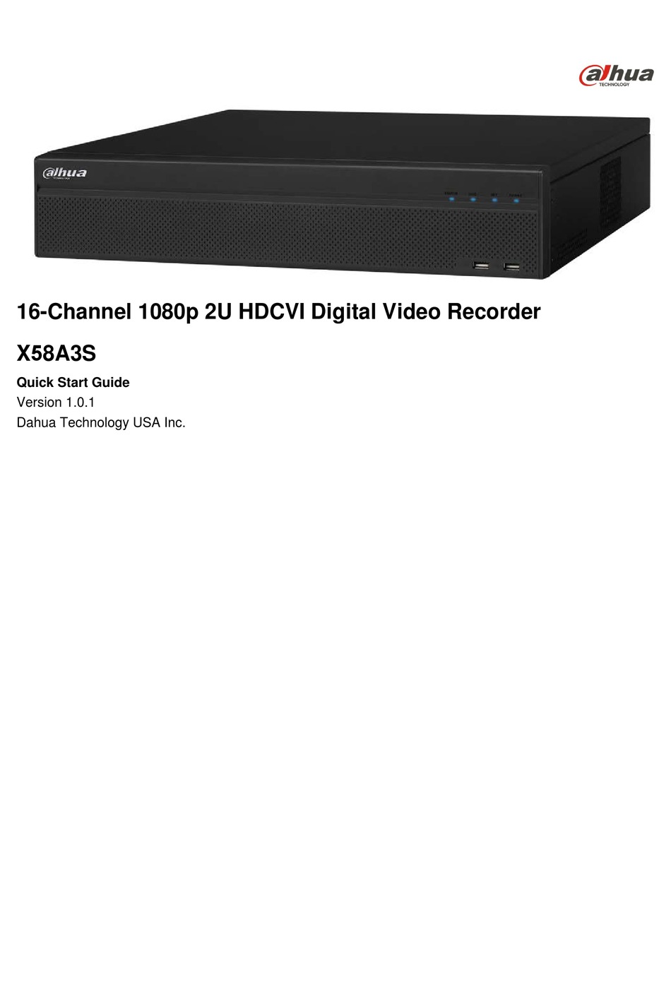 DAHUA X58A3S QUICK START MANUAL Pdf Download ManualsLib