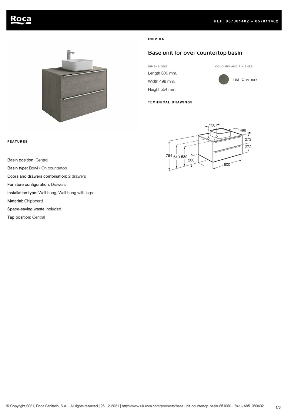 ROCA 857001402 MANUAL Pdf Download ManualsLib