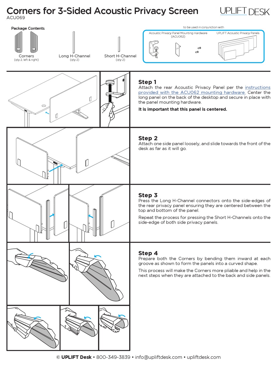 UPLIFT DESK ACU069 QUICK START MANUAL Pdf Download ManualsLib