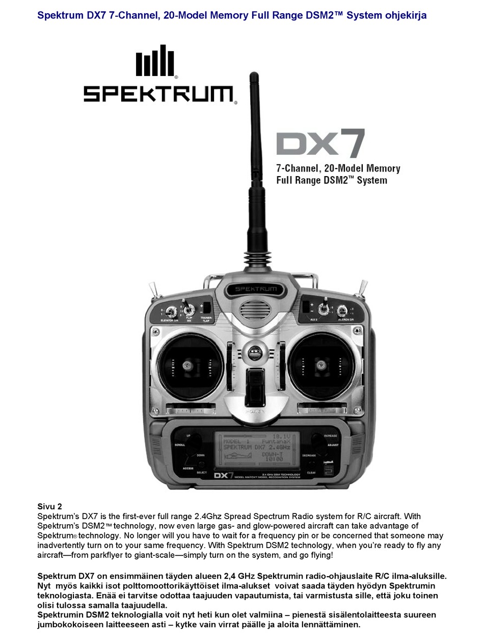 SPEKTRUM DX7 MANUAL Pdf Download ManualsLib