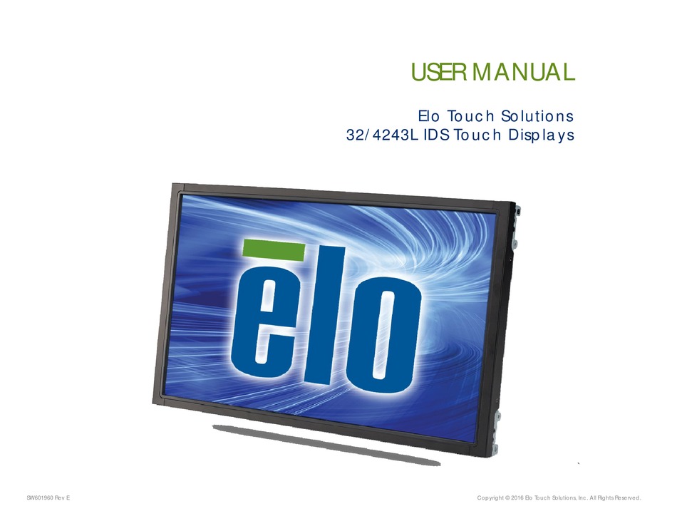ELO TOUCH SOLUTIONS 3243L USER MANUAL Pdf Download ManualsLib