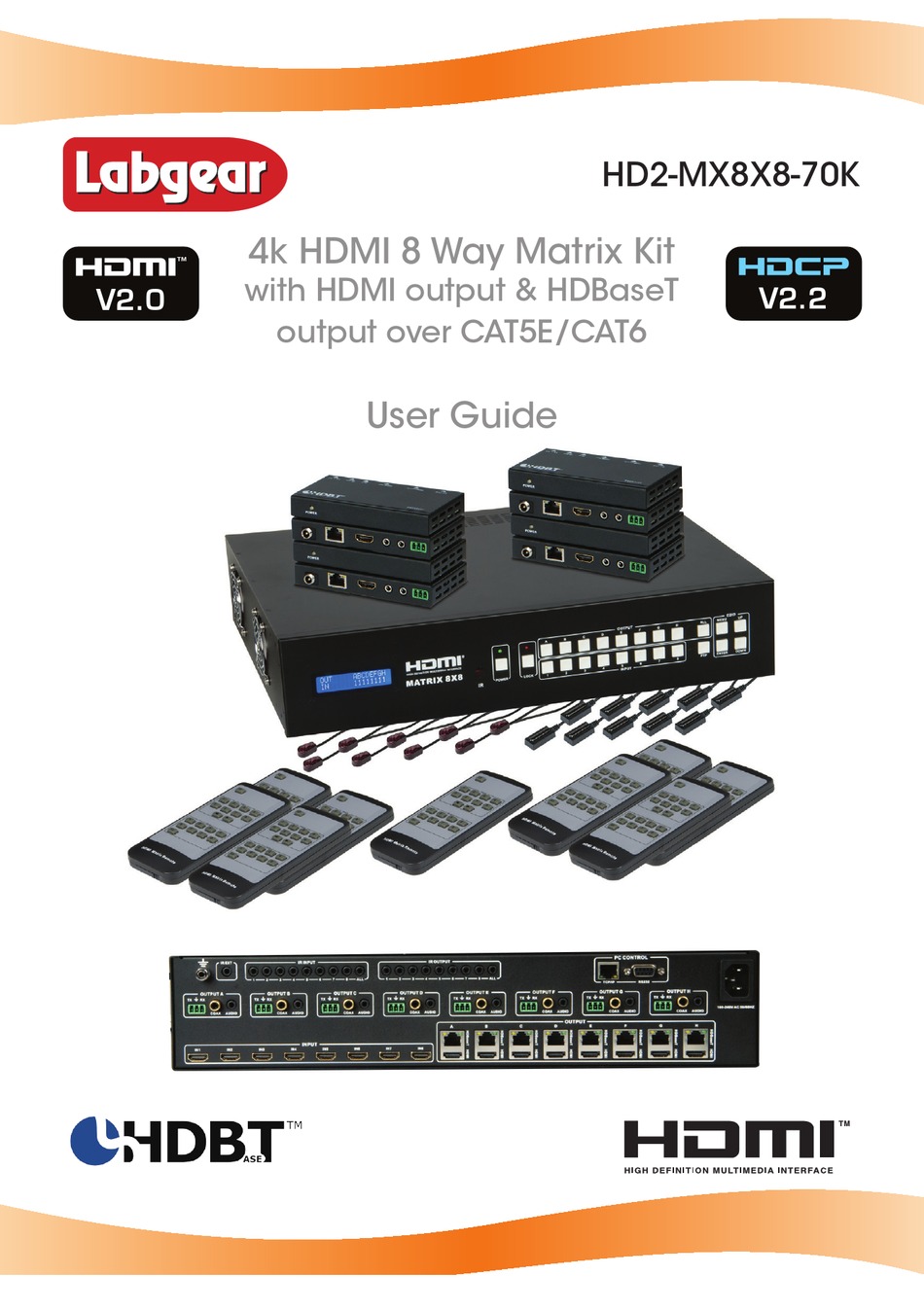 LABGEAR HDBT HD2MX8X870K USER MANUAL Pdf Download ManualsLib