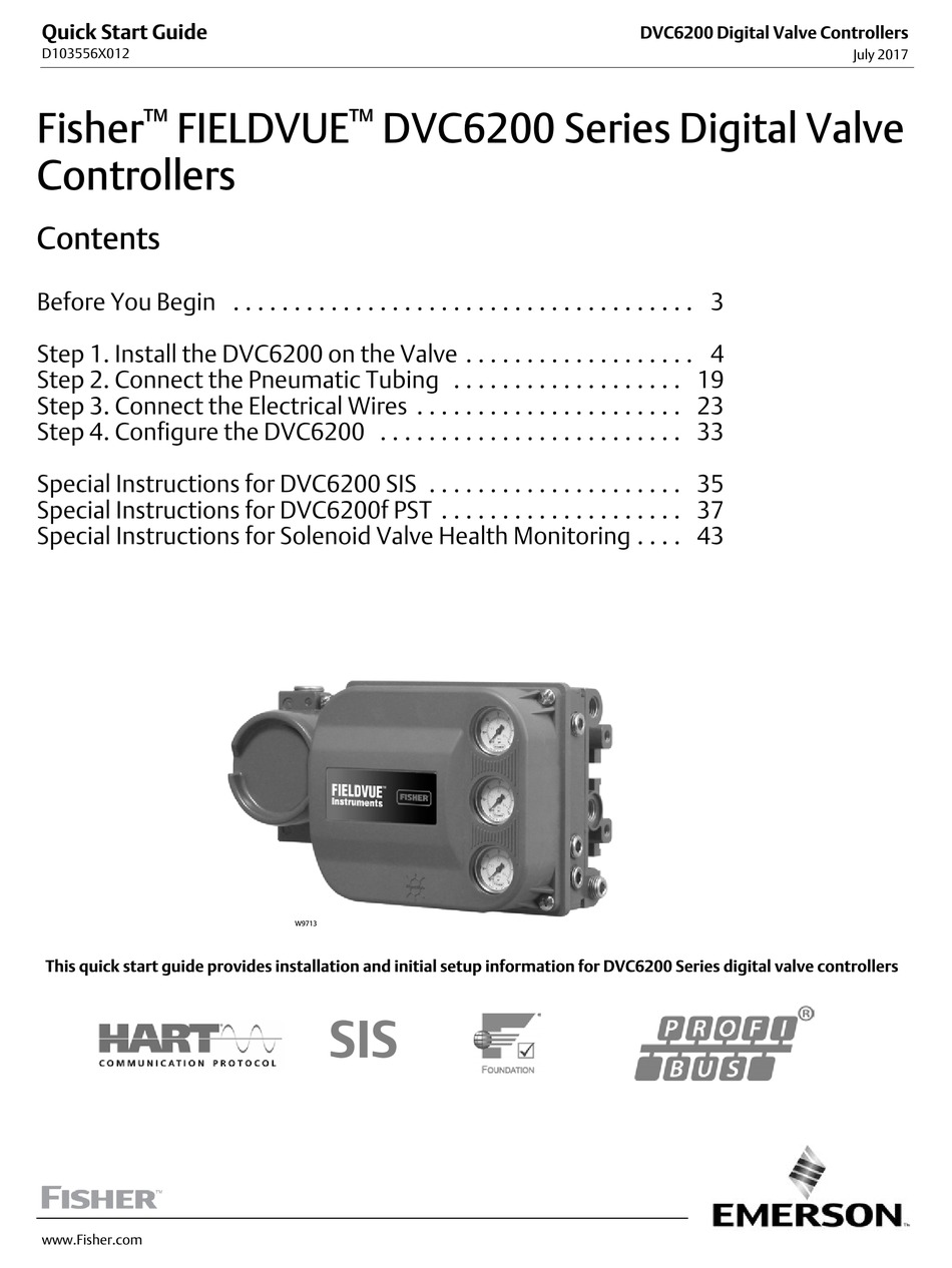 EMERSON FISHER FIELDVUE DVC6200 SERIES QUICK START MANUAL Pdf Download ...