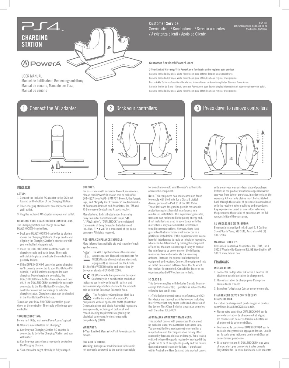 POWERA PS4 CHARGING STATION USER MANUAL Pdf Download ManualsLib