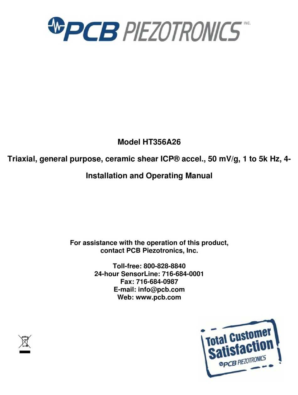 PCB PIEZOTRONICS HT356A26 INSTALLATION AND OPERATING MANUAL Pdf ...