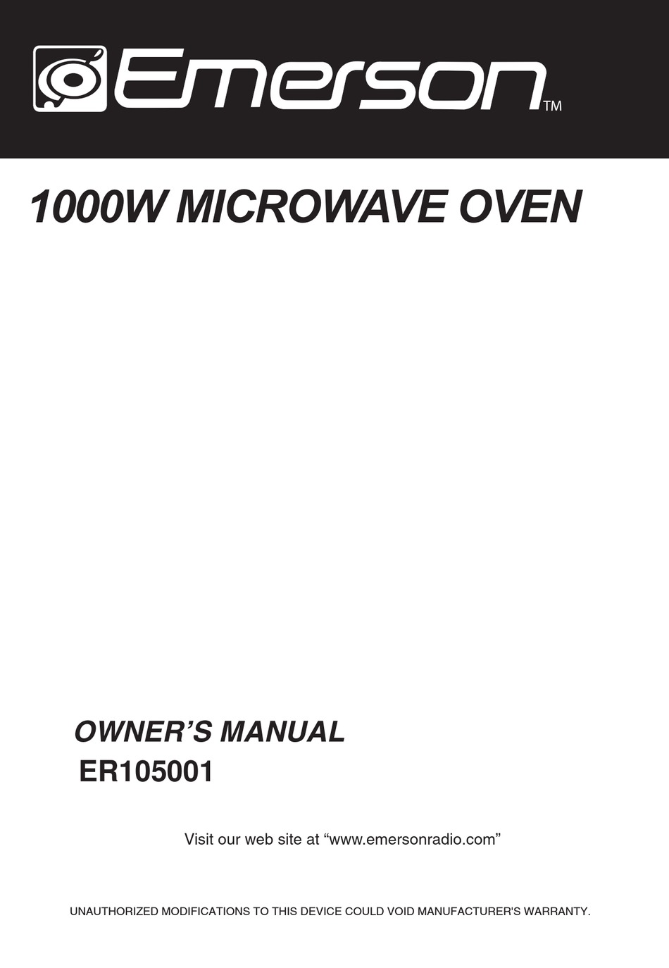 EMERSON ER105001 OWNER'S MANUAL Pdf Download | ManualsLib