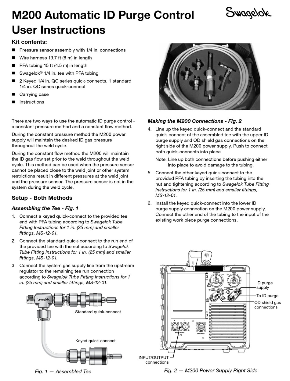 SWAGELOK M200 USER INSTRUCTIONS Pdf Download ManualsLib