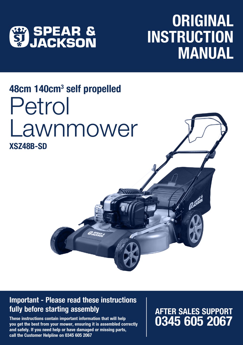 SPEAR & JACKSON XSZ48BSD ORIGINAL INSTRUCTION MANUAL Pdf Download