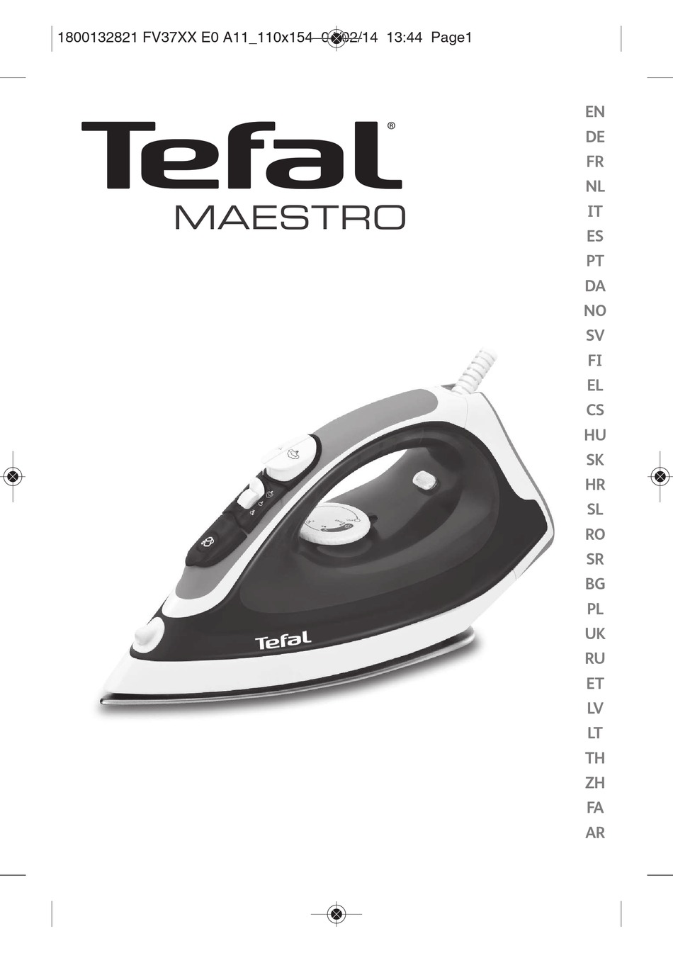 Soleplate Cleaning - TEFAL Maestro FV37 Series Manual Page 18 