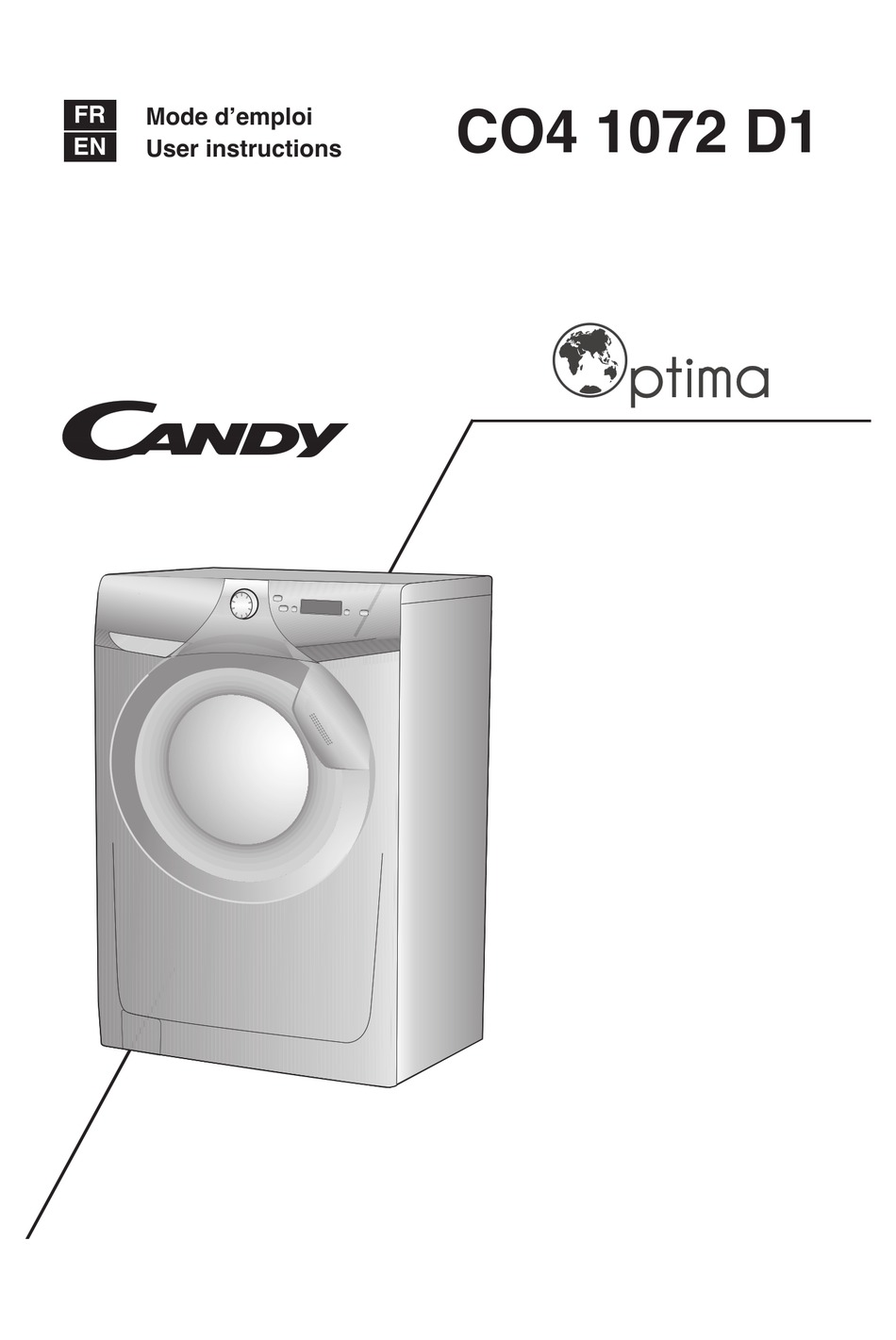 CANDY OPTIMA CO4 1072D1-S USER INSTRUCTIONS Pdf Download | ManualsLib