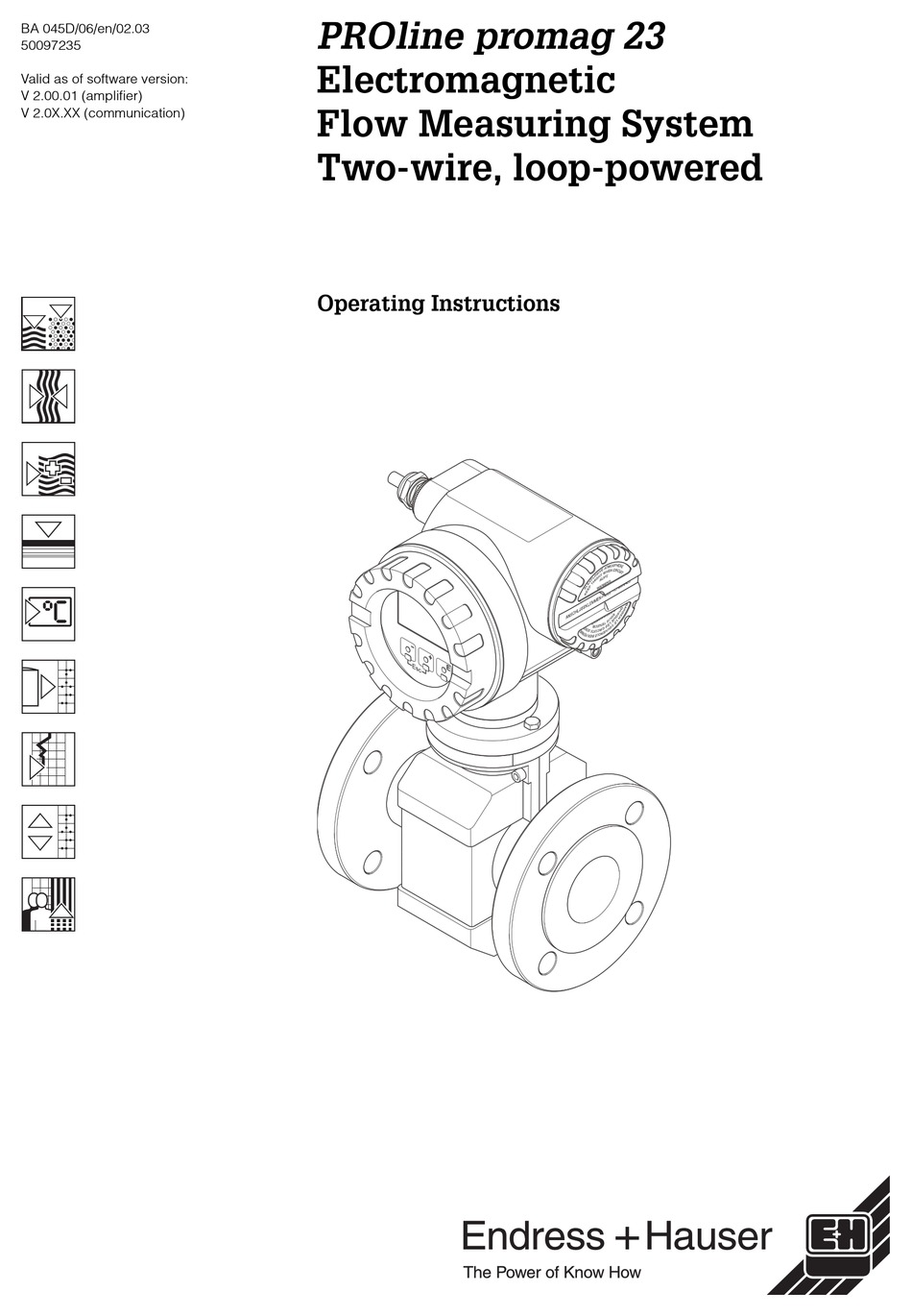 ENDRESS+HAUSER PROLINE PROMAG 23 OPERATING INSTRUCTIONS MANUAL Pdf