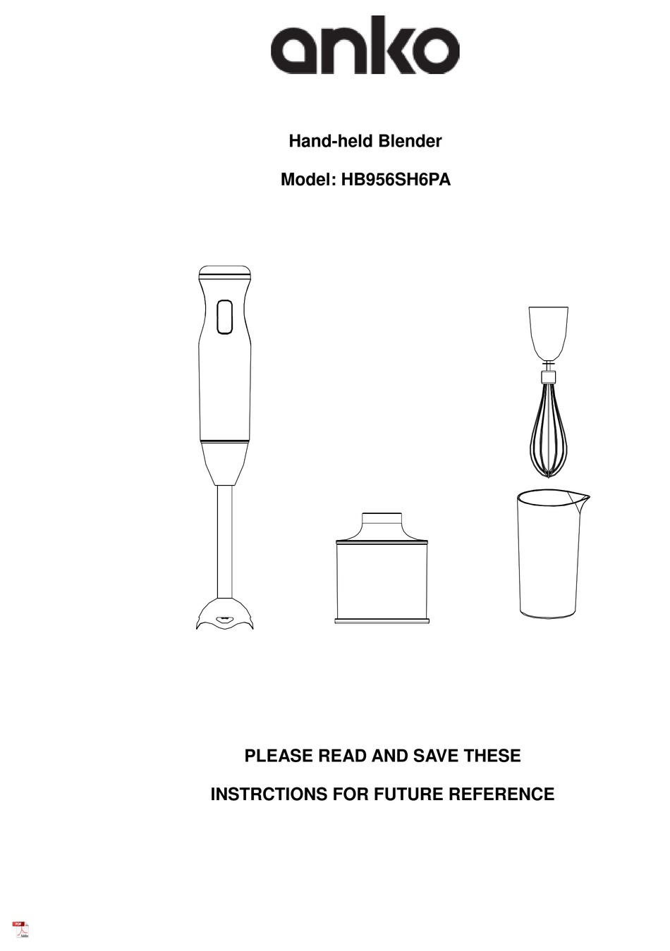 ANKO HB956SH6PA INSTRUCTIONS MANUAL Pdf Download ManualsLib