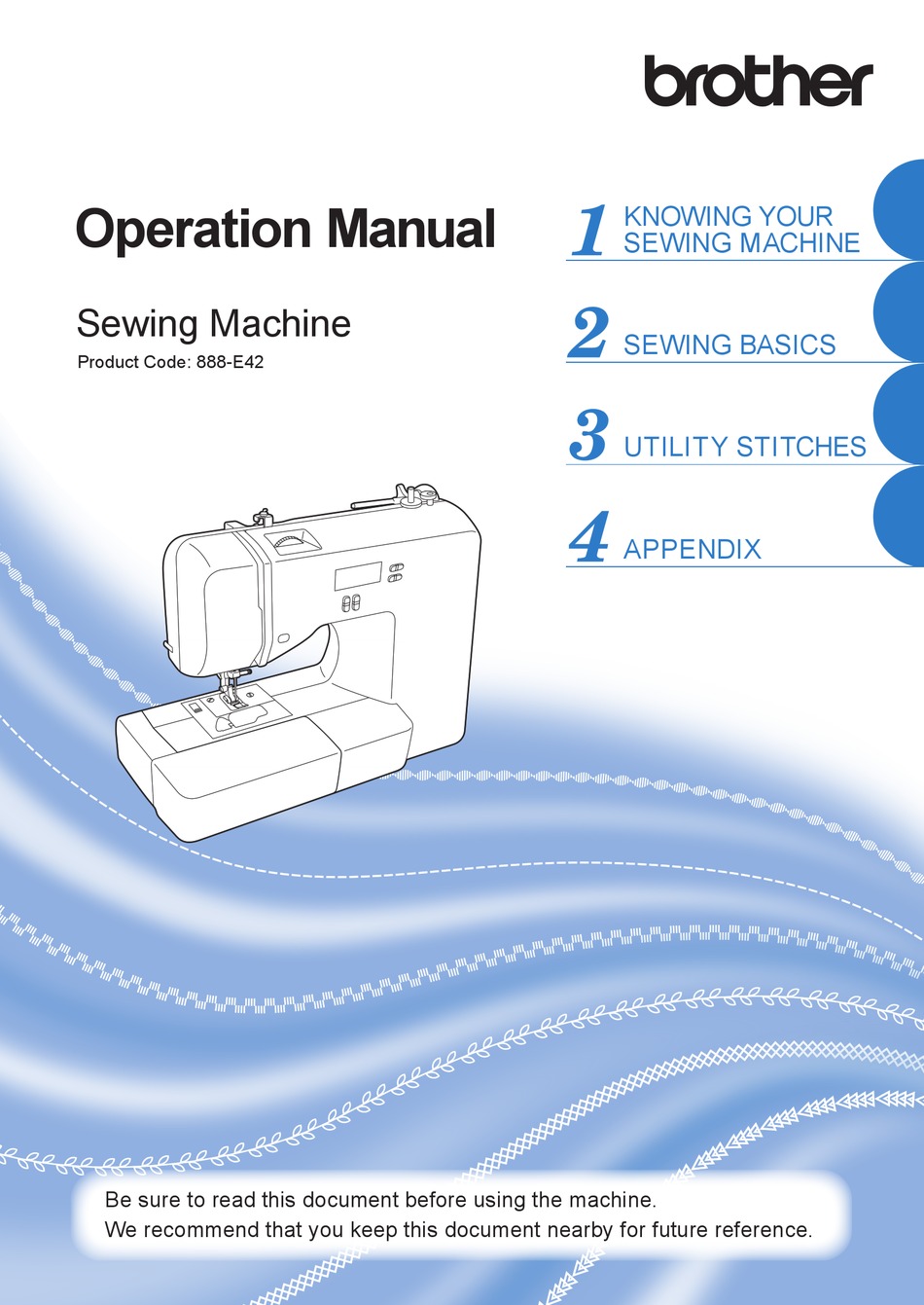 BROTHER 888E42 OPERATION MANUAL Pdf Download ManualsLib