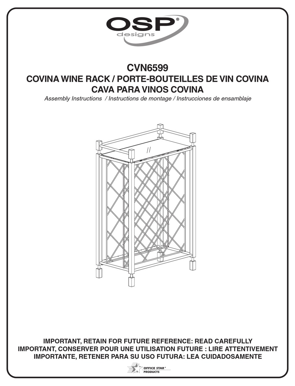 OSP DESIGNS COVINA WINE RACK CVN6599 ASSEMBLY INSTRUCTIONS MANUAL Pdf