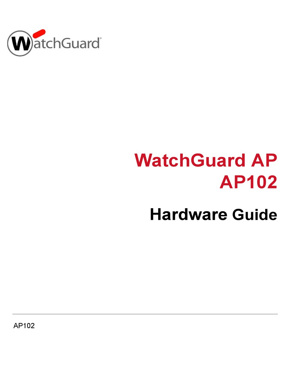 WATCHGUARD AP102 HARDWARE MANUAL Pdf Download ManualsLib