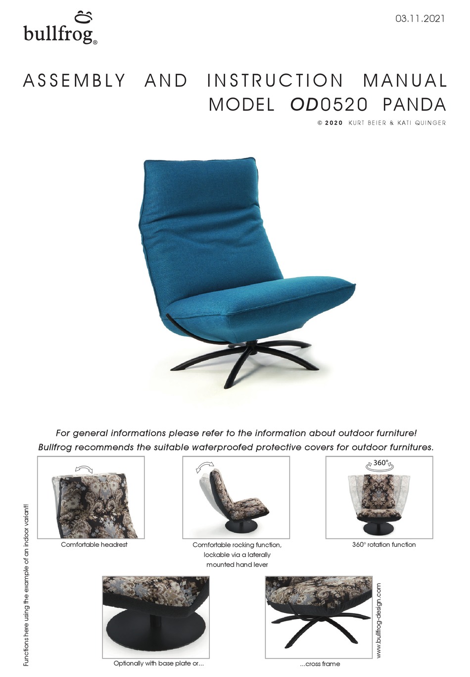 BULLFROG OD0520 PANDA ASSEMBLY AND INSTRUCTION MANUAL Pdf Download