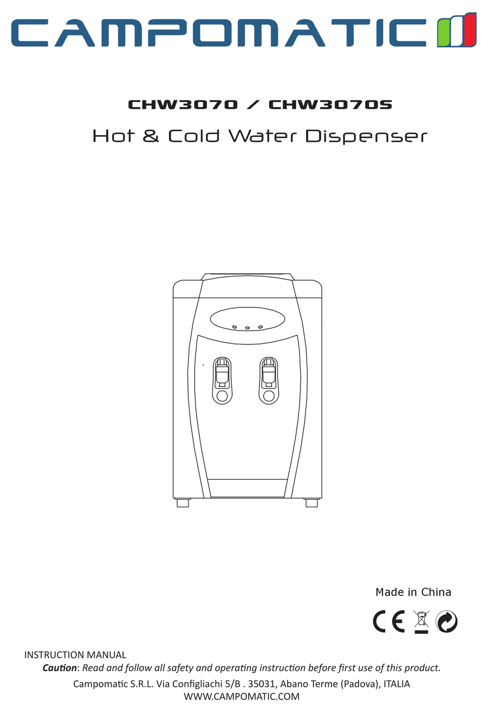 CAMPOMATIC CHW3070 INSTRUCTION MANUAL Pdf Download ManualsLib