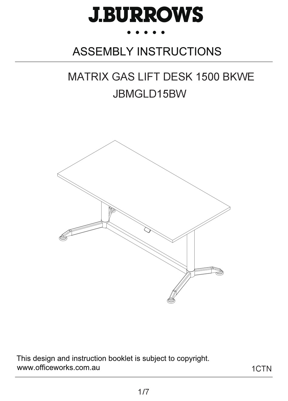 J.BURROWS JBMGLD15BW ASSEMBLY INSTRUCTIONS MANUAL Pdf Download ManualsLib