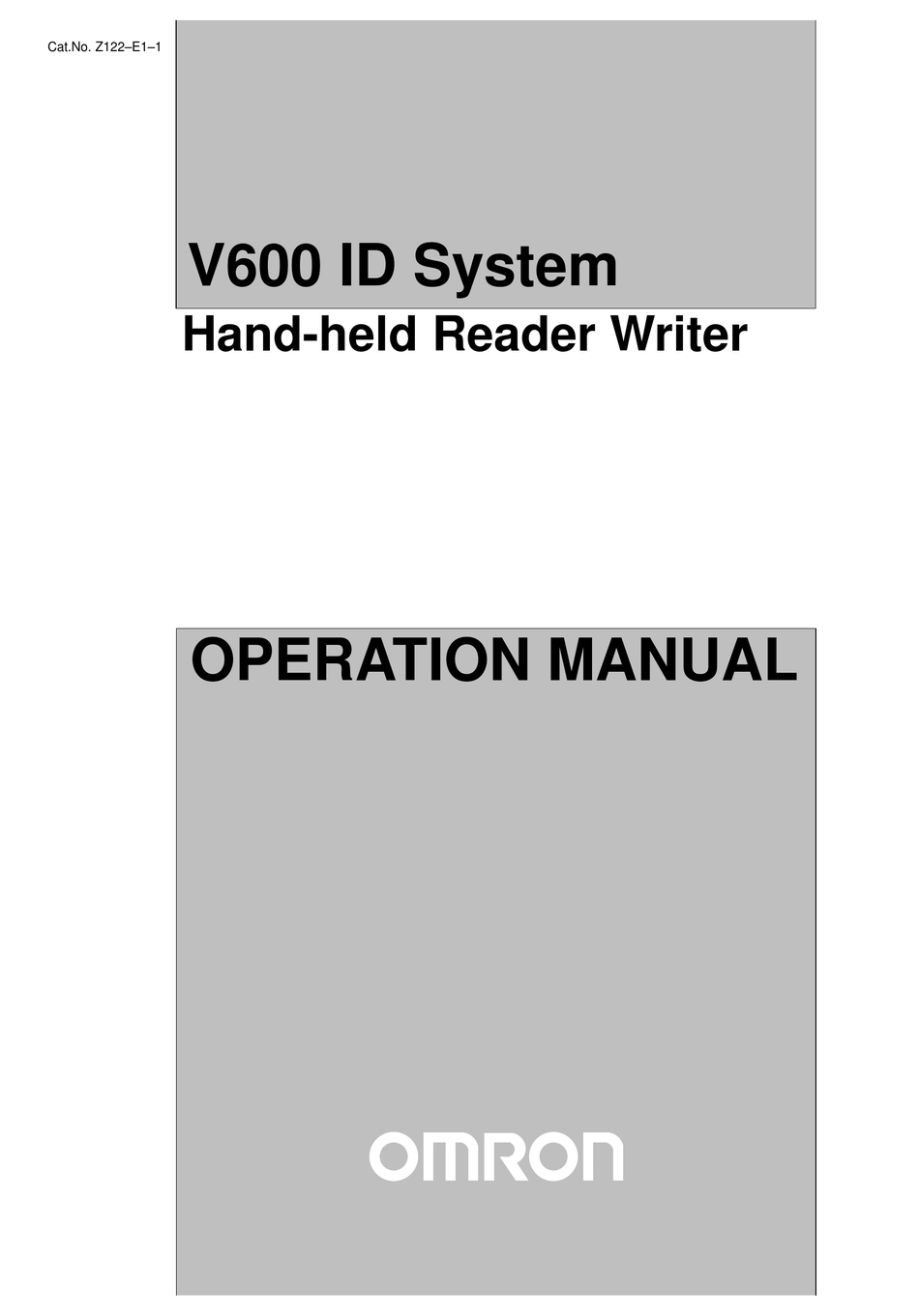 OMRON V600 OPERATION MANUAL Pdf Download ManualsLib