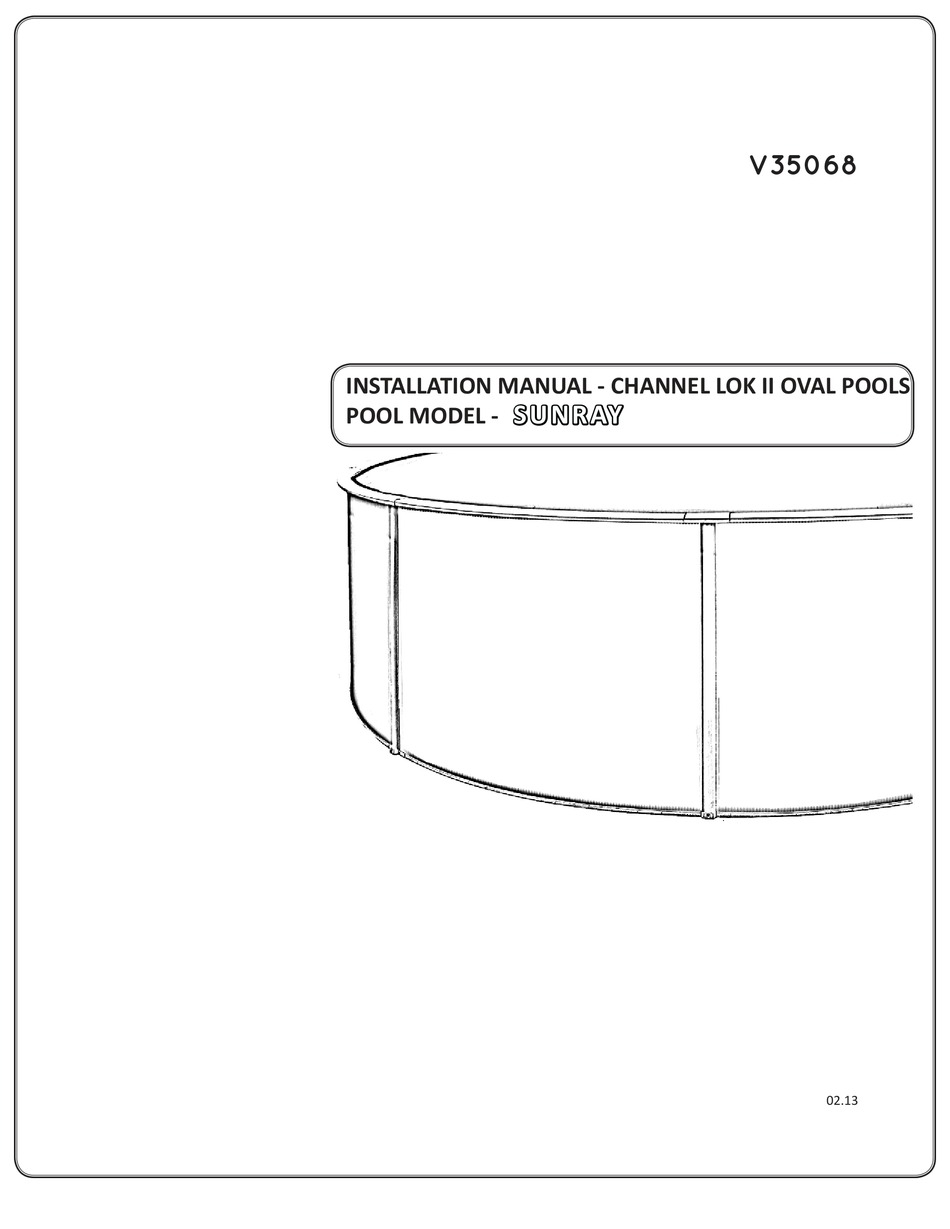 POOL WAREHOUSE SUNRAY INSTALLATION MANUAL Pdf Download ManualsLib