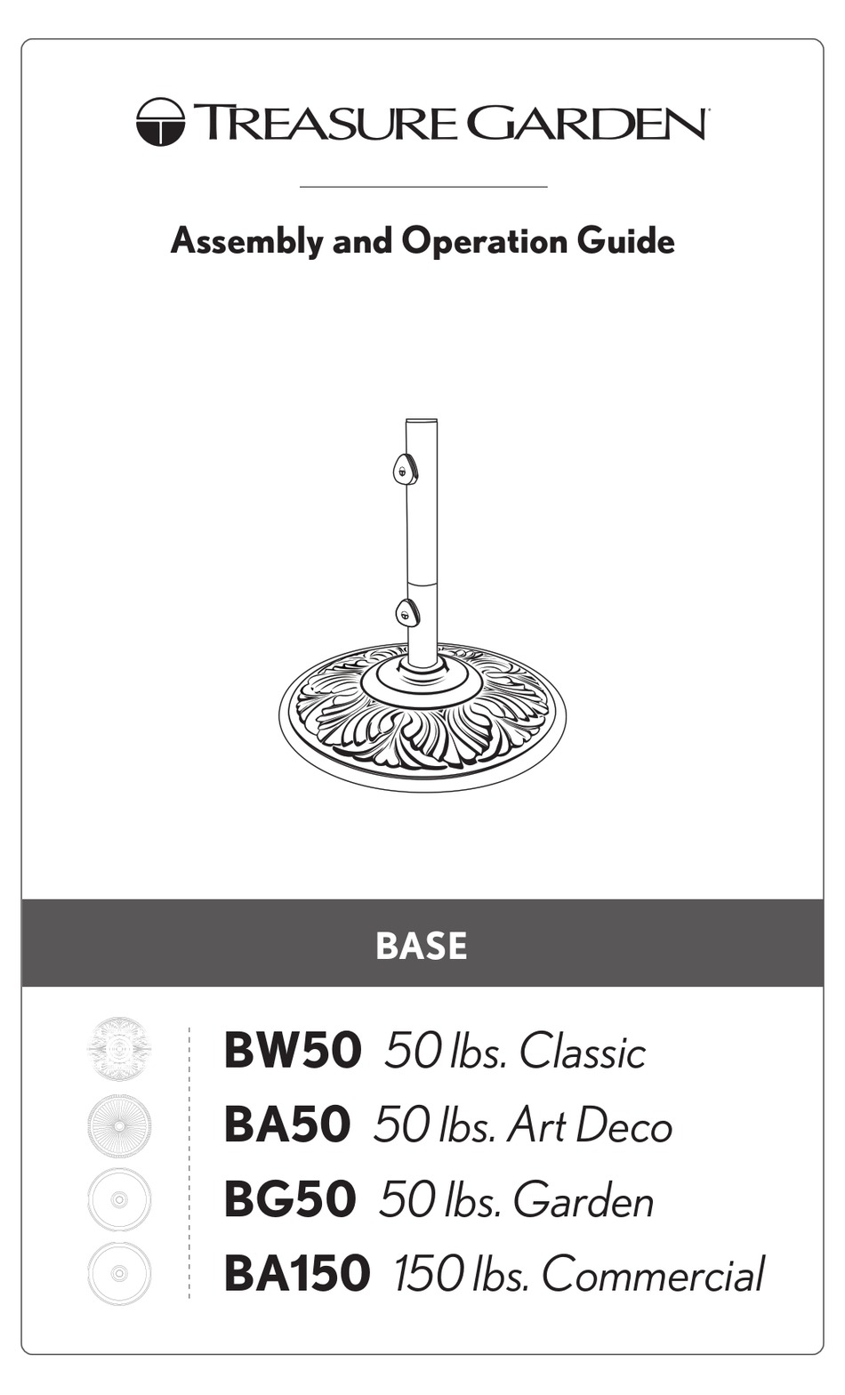 TREASURE GARDEN BW50 ASSEMBLY AND OPERATION MANUAL Pdf Download