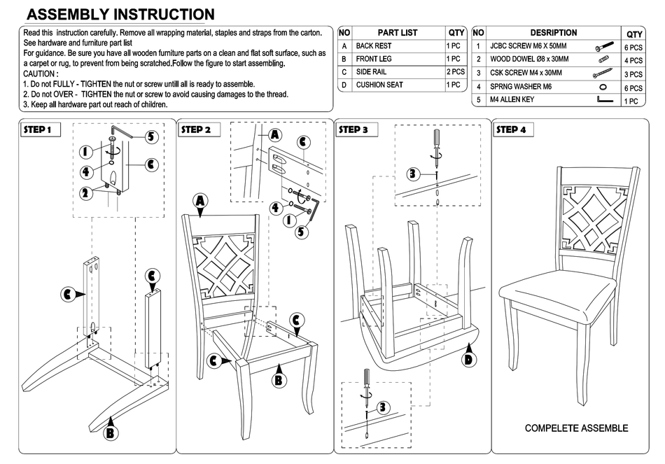 BAXTON STUDIO RH331C ASSEMBLY INSTRUCTIONS Pdf Download ManualsLib