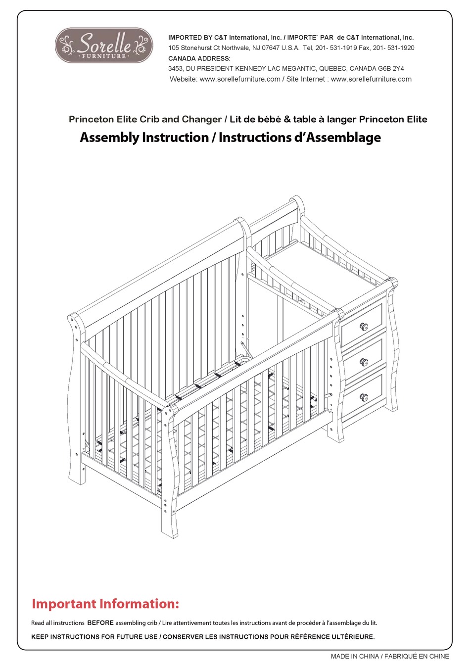 SORELLE PRINCETION ELITE 1105 ASSEMBLY INSTRUCTION MANUAL Pdf Download