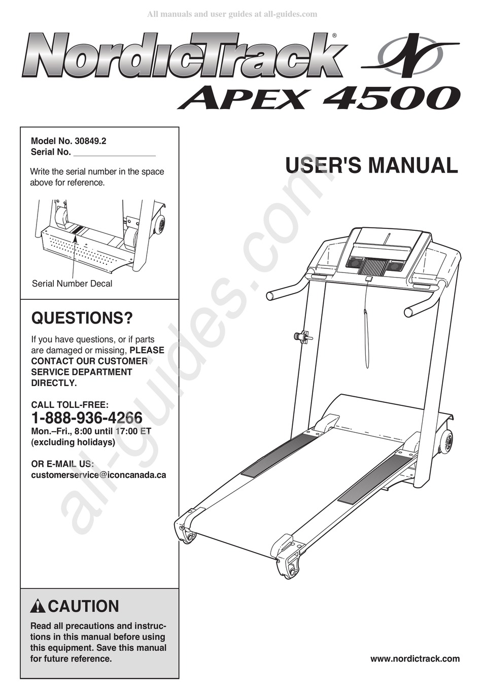 NORDICTRACK APEX 4500 USER MANUAL Pdf Download | ManualsLib