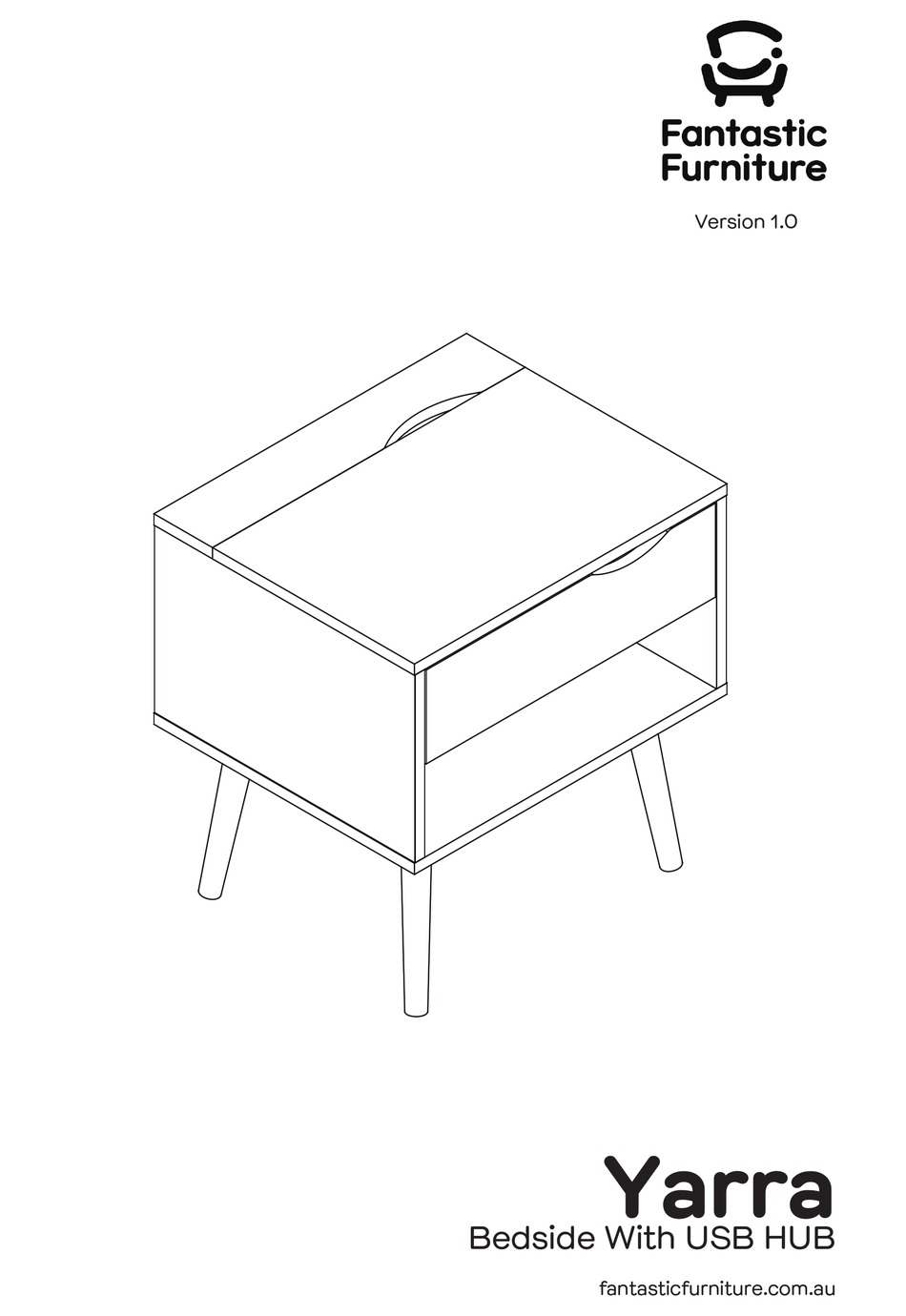 FANTASTIC FURNITURE YARRA BEDSIDE WITH USB HUB MANUAL Pdf Download