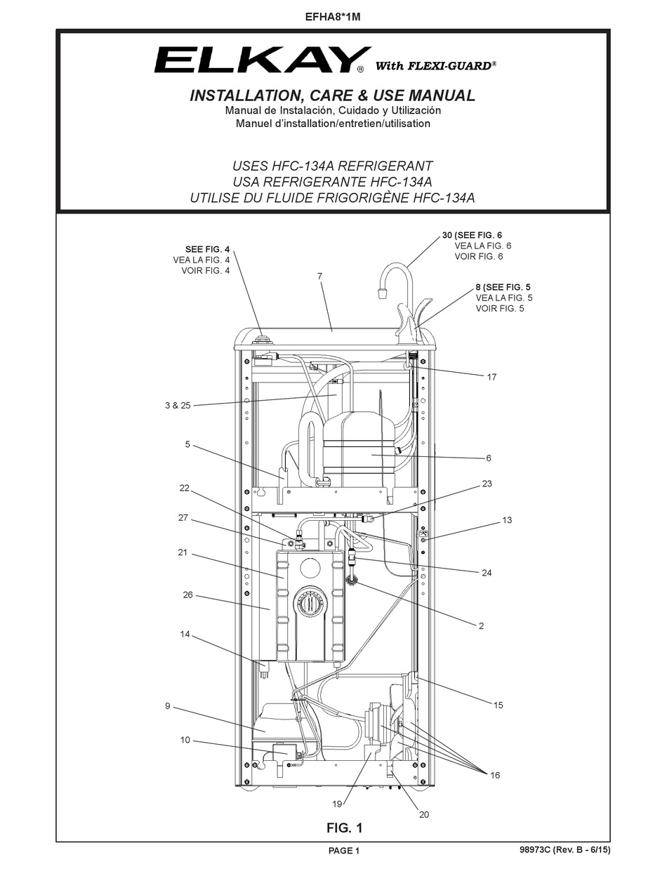 ELKAY FLEXIGUARD EFHA8 1M SERIES INSTALLATION, CARE & USE MANUAL