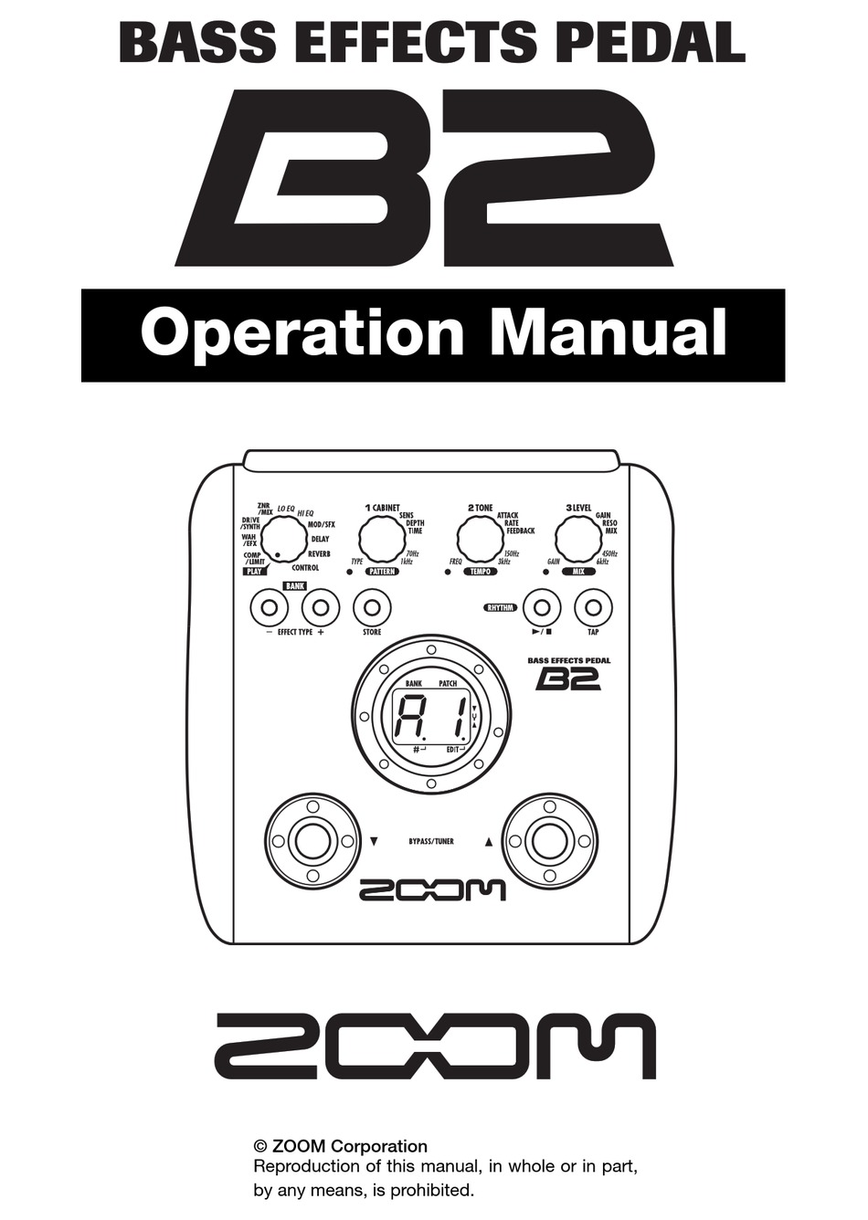 ZOOM B22 MUSIC PEDAL OPERATION MANUAL ManualsLib