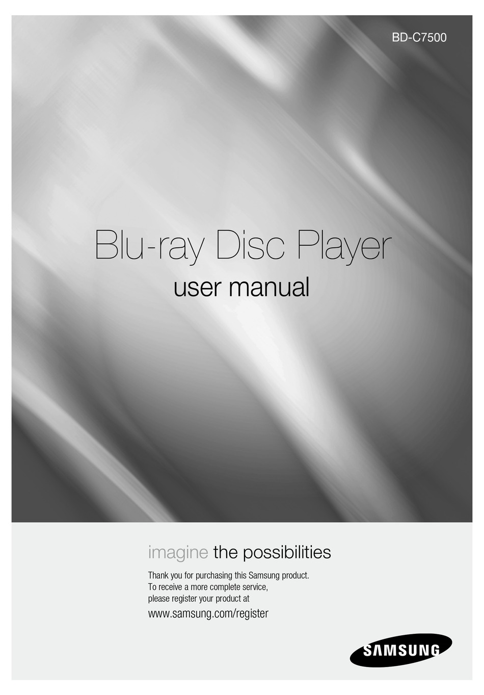 SAMSUNG BDC7500 BLURAY PLAYER USER MANUAL ManualsLib