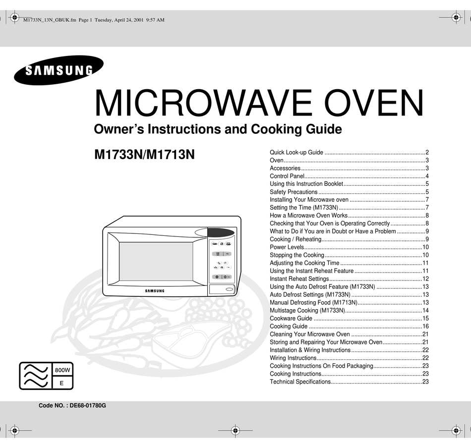 samsung m1713 microwave