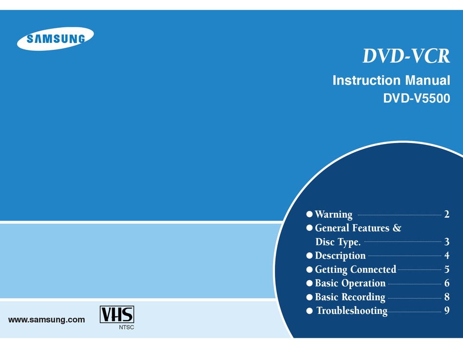 SAMSUNG DVDV5500 DVD VCR COMBO INSTRUCTION MANUAL ManualsLib