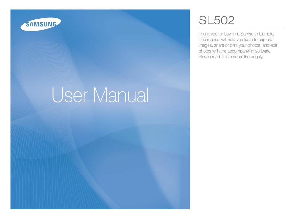 SAMSUNG SAMSUNG_SL502 DIGITAL CAMERA USER MANUAL ManualsLib