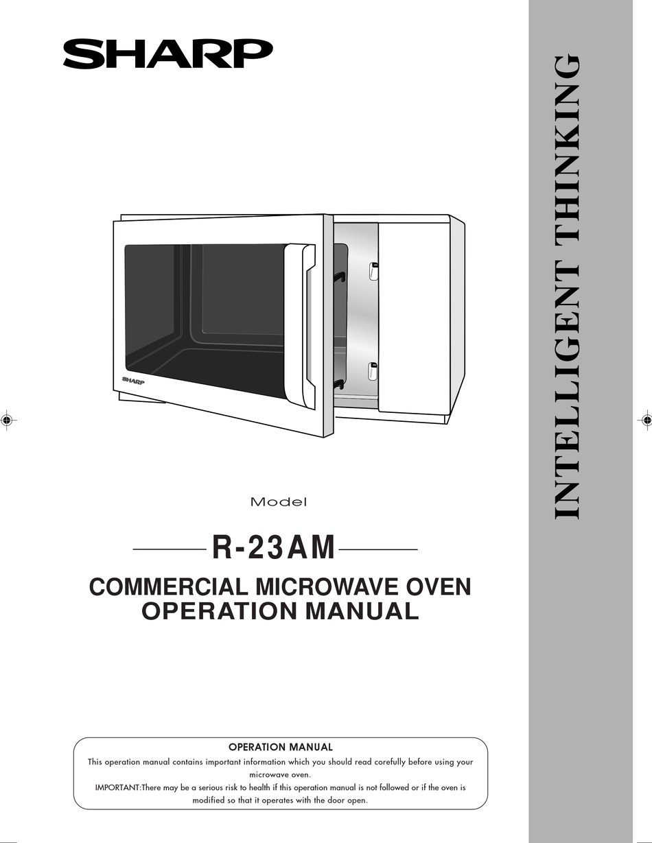 SHARP R23AM MICROWAVE OVEN OPERATION MANUAL ManualsLib