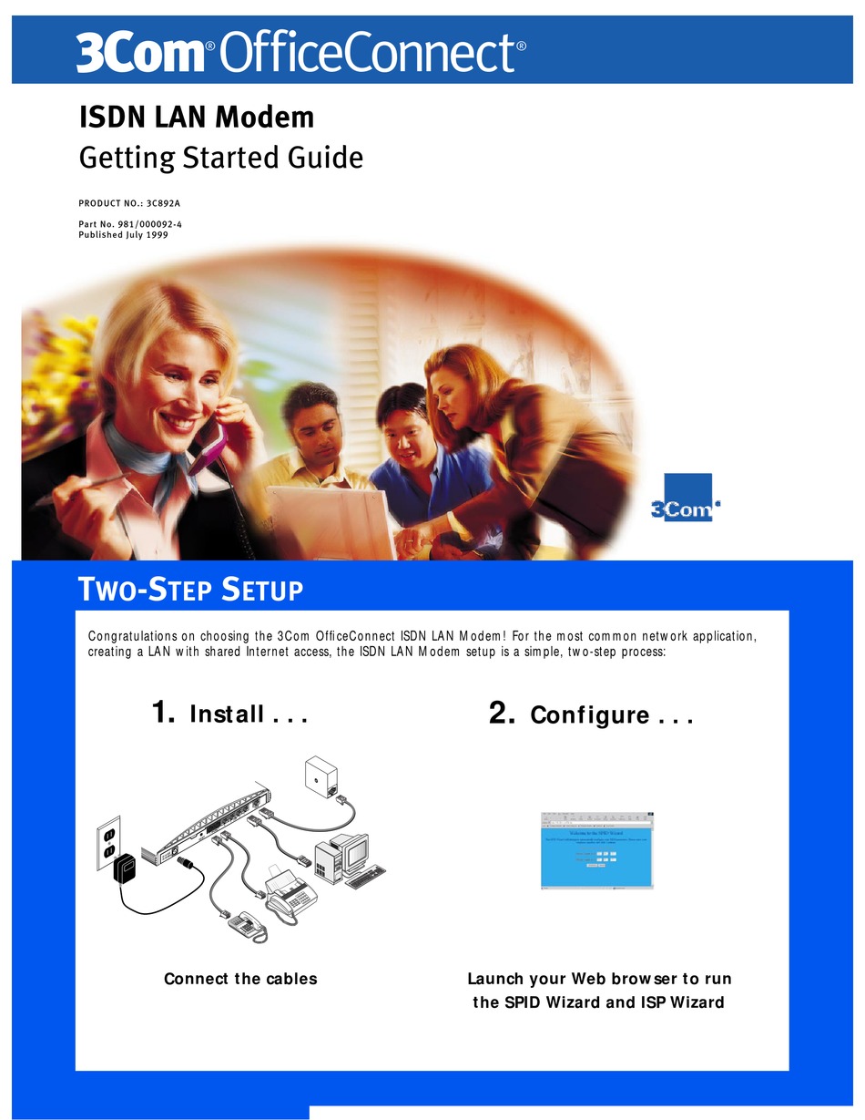 3COM OFFICECONNECT 3C892 MODEM GETTING STARTED MANUAL | ManualsLib