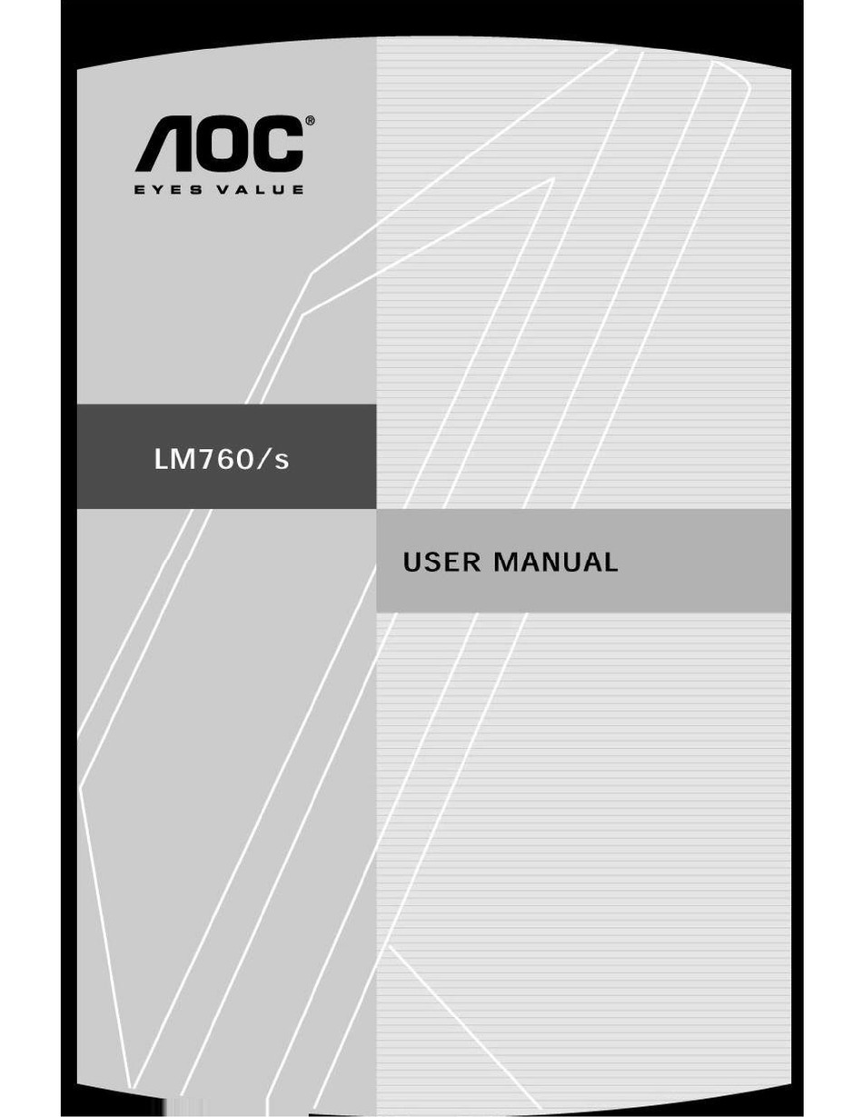 Aoc Lm760 Monitor User Manual Manualslib