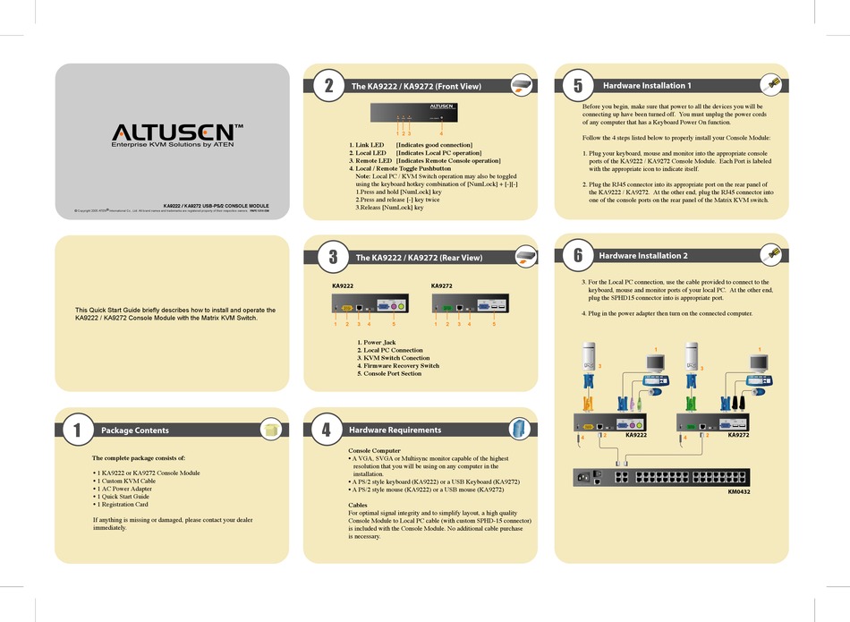 Aten Altusen Ka 9222 Switch Quick Start Manual Manualslib