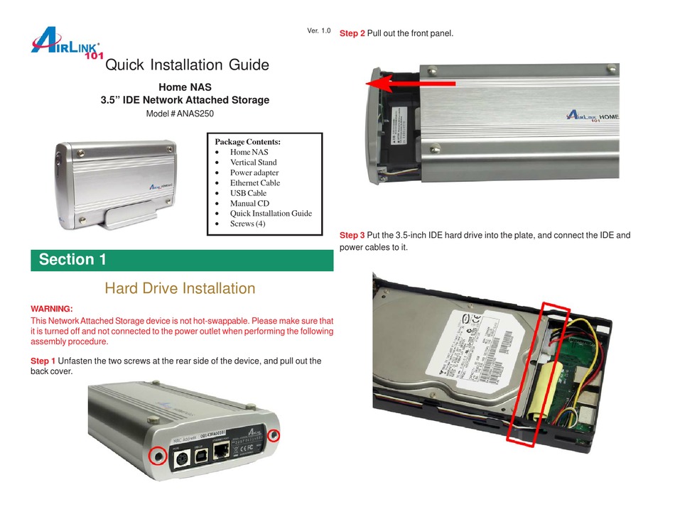 AIRLINK101 ANAS250 QUICK INSTALLATION MANUAL Pdf Download | ManualsLib