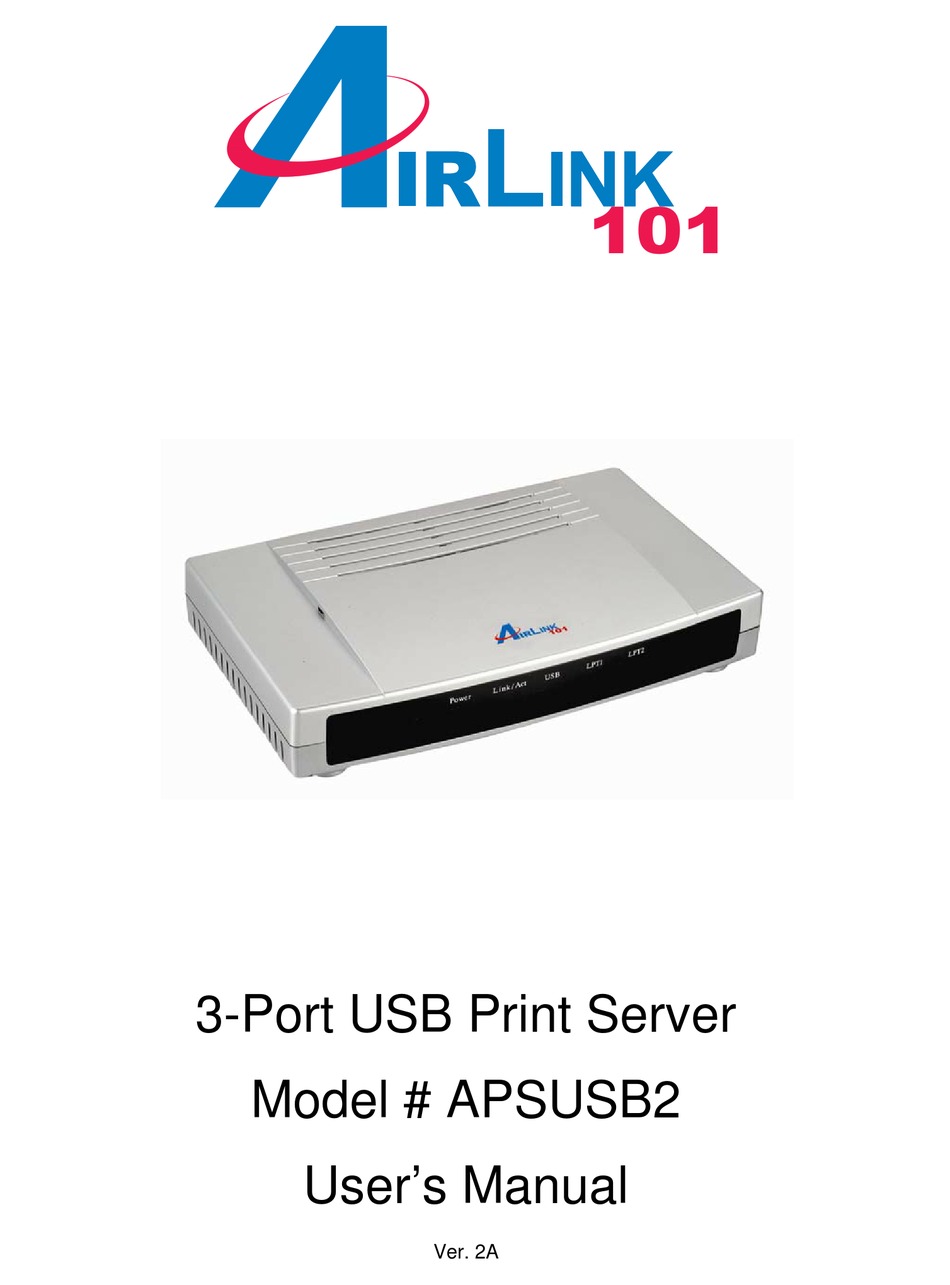 AirLink 3-Port Printer Server APSUSB2 