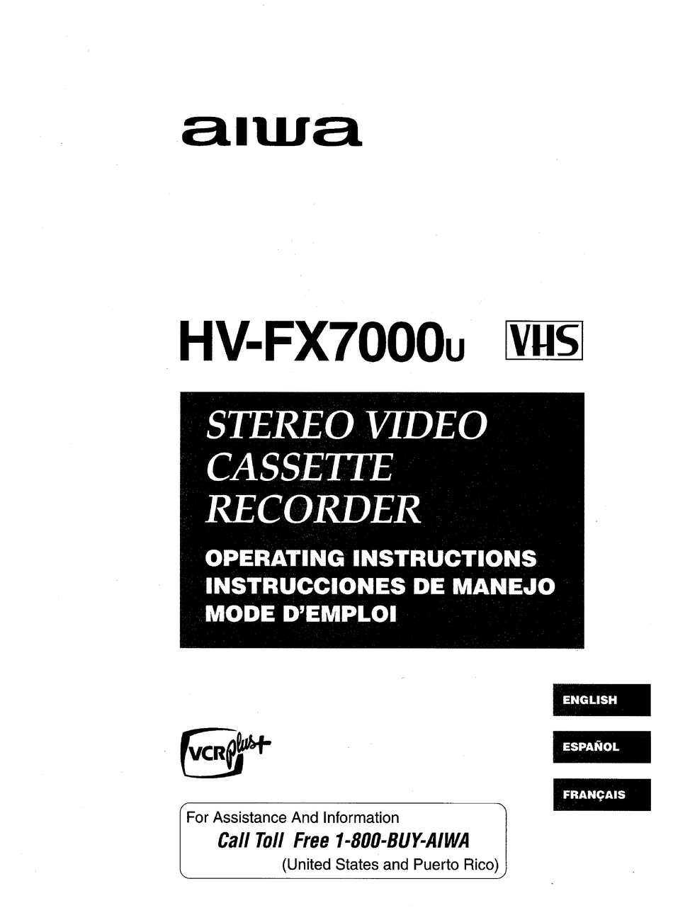 AIWA HV-FX7000 OPERATING INSTRUCTIONS MANUAL Pdf Download | ManualsLib