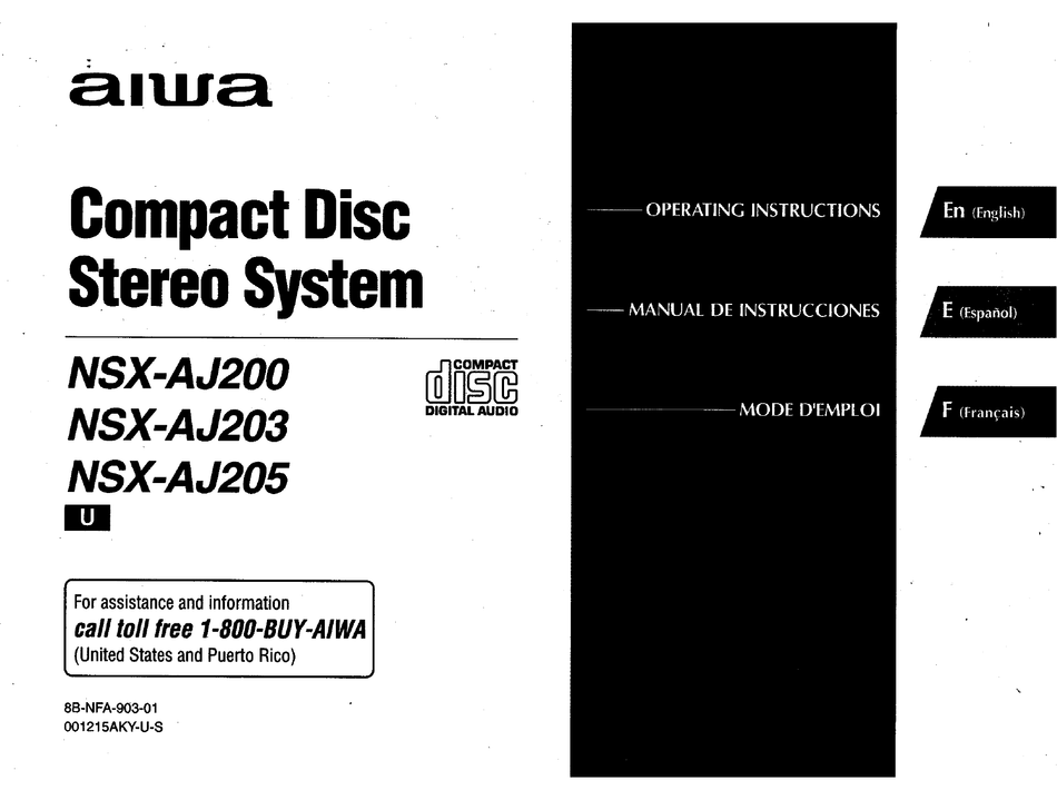 AIWA NSXAJ200 STEREO SYSTEM OPERATING INSTRUCTIONS MANUAL ManualsLib