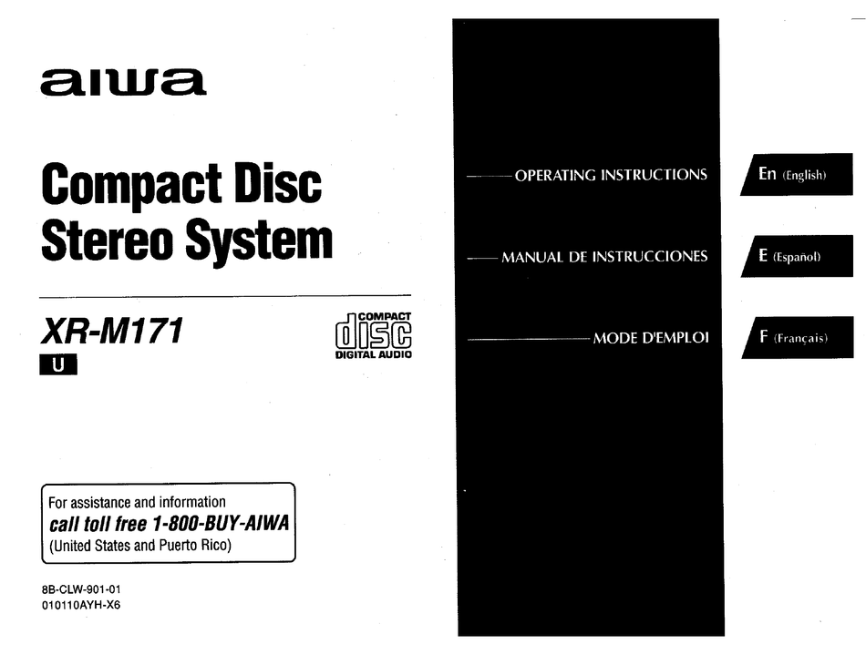 AIWA XR-M171 STEREO SYSTEM OPERATING INSTRUCTIONS MANUAL | ManualsLib