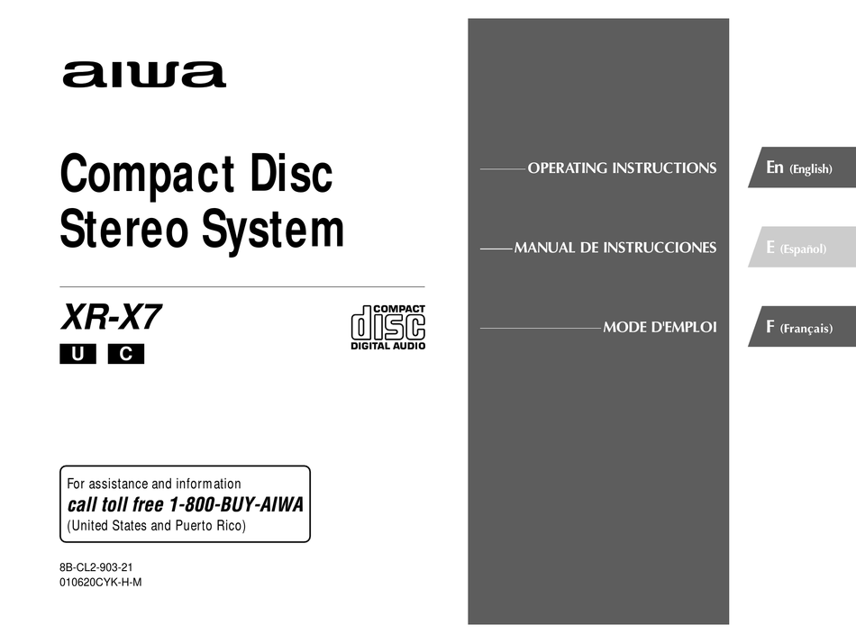 AIWA XR-X7 OPERATING INSTRUCTIONS MANUAL Pdf Download | ManualsLib