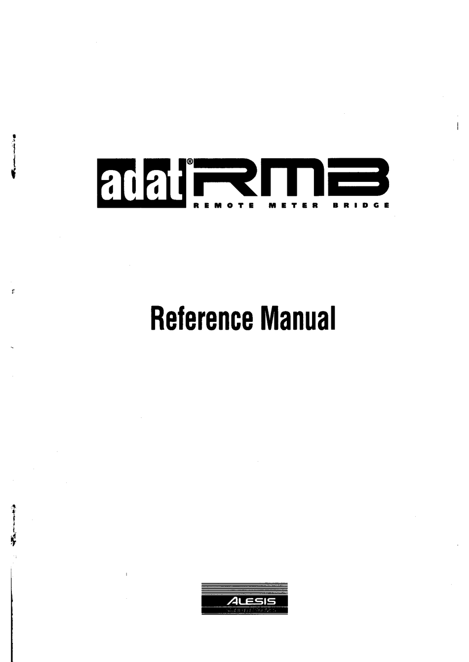 ALESIS ADAT RMB REFERENCE MANUAL Pdf Download | ManualsLib