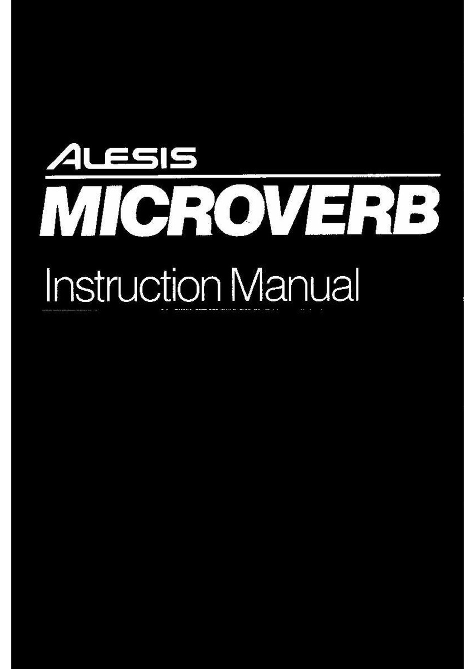 Alesis Microverb II Manual De Instrucciones 